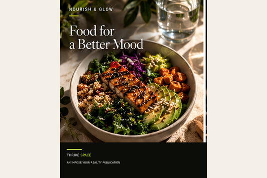 ThriveSpace editorial cover for Food and Mood: Everyday Foods That Support Brain Health and Emotional Well-Being