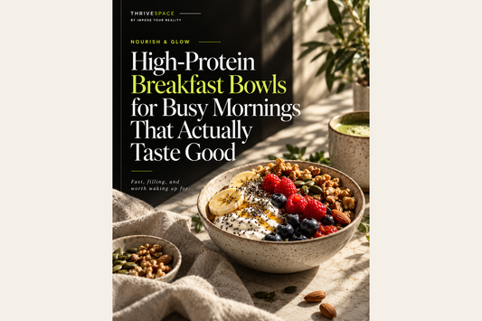 Nutritious breakfast yogurt bowl with fruit and seeds — ThriveSpace recipe editorial cover